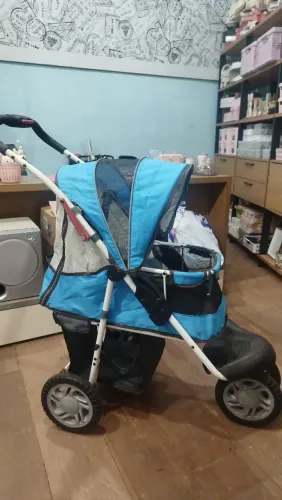 Carrinho de Transporte Ibiyaya Cute Pet para Cães e Gatos - Azul