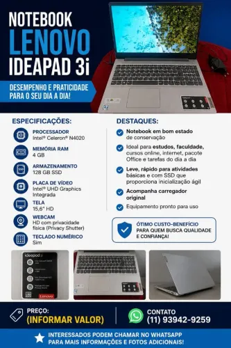 Notebook Lenovo Iadeap 3I