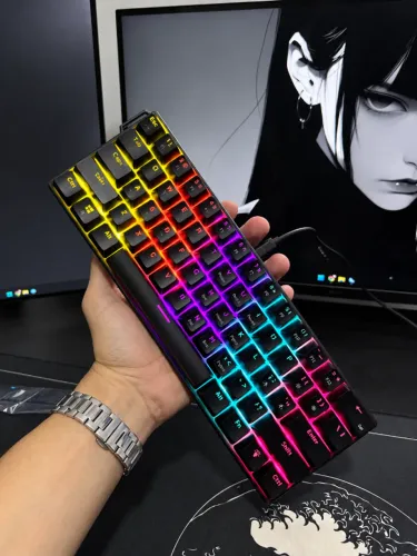 Teclado Mecânico Gamer AJAZZ NK61 60% RGB Hot Swap