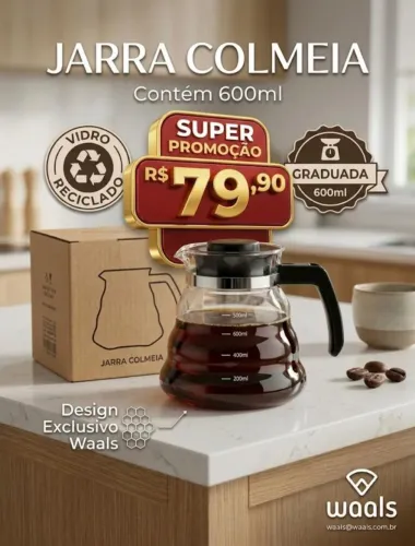 Jarra para café Waals, tipo colméia.
