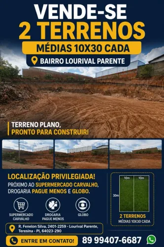 Vende-se 2 terrenos 10/30 cada