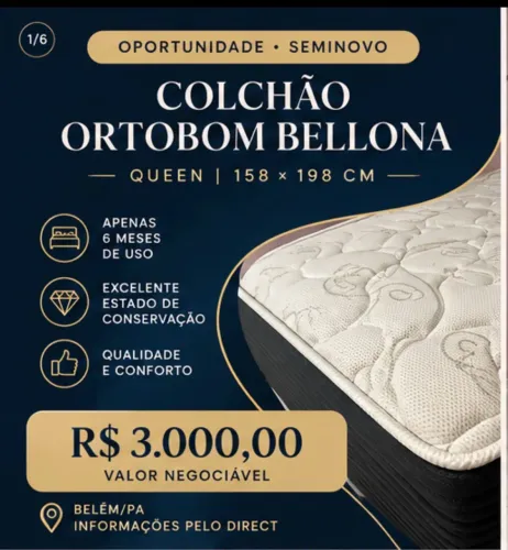 ? VENDO COLCHÃO ORTOBOM BELLONA QUEEN - SEMINOVO!