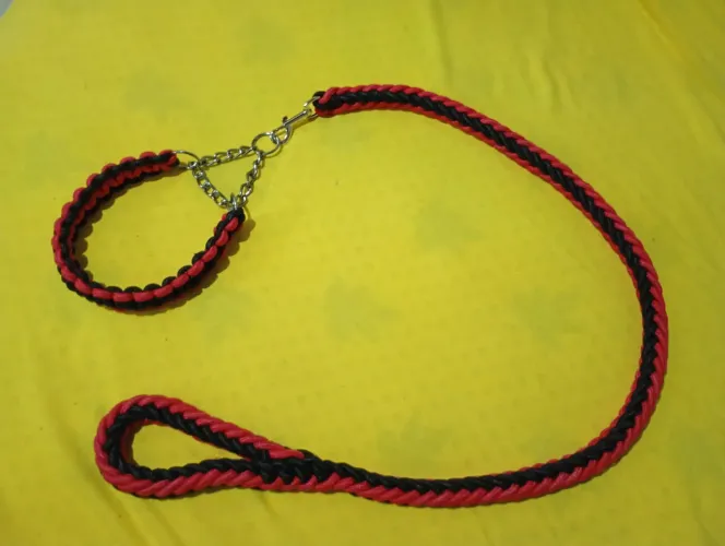 Guia de corda trançada para cachorro .