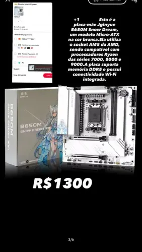 placa-mãe Jginyue B650M Snow