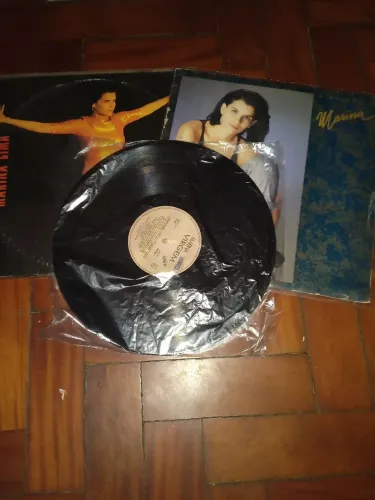 Lote 3 discos de Vinil Marina Lima conservados lavados plásticos novos 