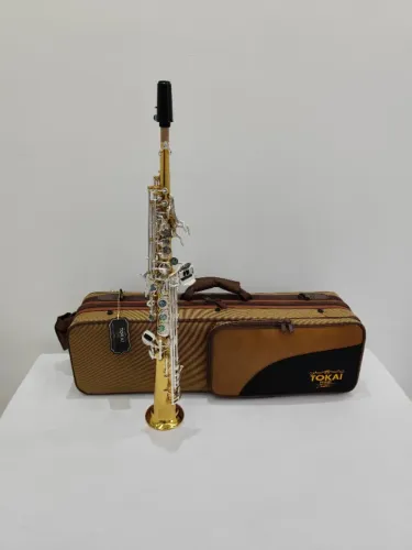 Sax Soprano Reto todel fixo Tokai TSS-300GP Sib Dourado c/ Prata- NOVO R$6680,00 - Parcelo