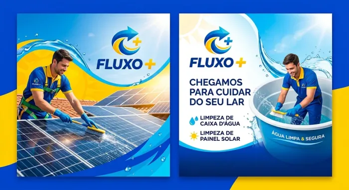 Limpeza de caixa d?água e painel solar