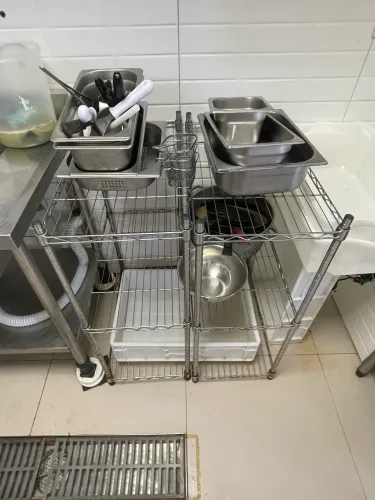2 ESTANTES METAL AÇO CROMADO COM 3 PRATELEIRAS