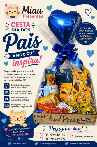 Cesta de café com chocolate dia dos Pais 