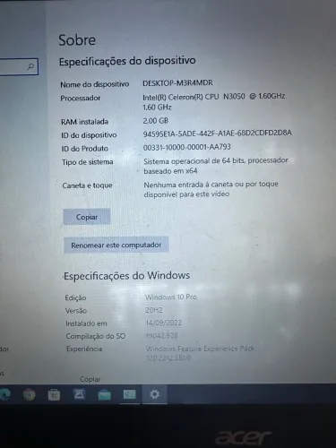 Vendo um notebook ACER quebra galho