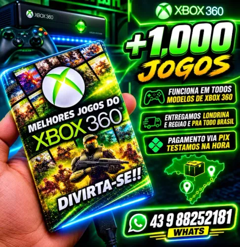 HD 500GB Completo para Xbox 360 com +1.000 Jogos - Instalamos e Testamos Londrina e Região