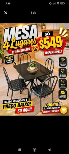 Mesinhas com quatro cadeiras