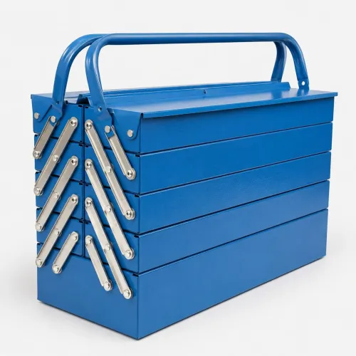 Caixa de Ferramentas Sanfonada 9 Gavetas Metal Azul Reforçada Profissional