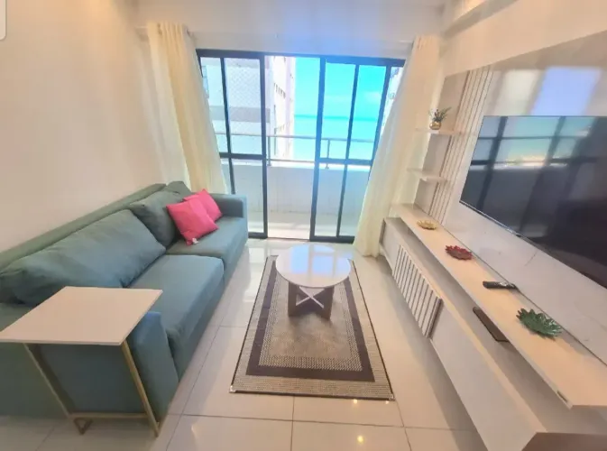 Aluguel Lindo Apt Td Mobiliado, Decorado e Planej 54m² 2Qts 1WC Varanda Lazer, Vista Mar e