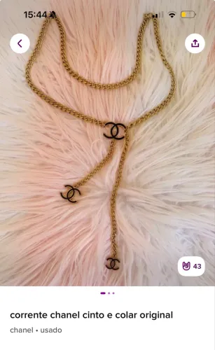 Corrente Chanel cinto e colar original