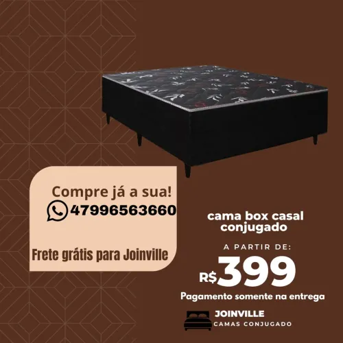 Cama box casal conjugado novo