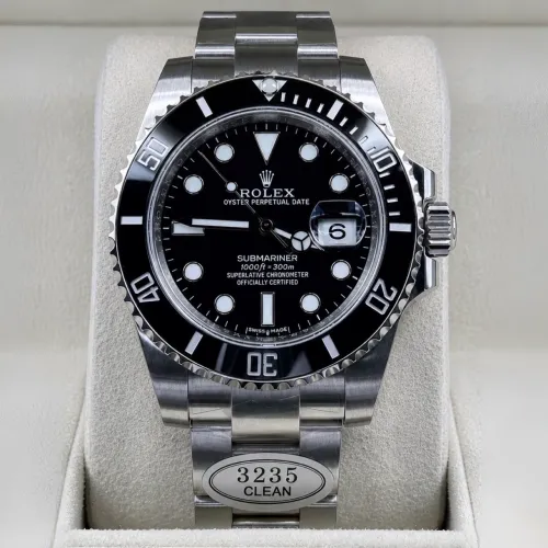 Relógio automático super clon& clean factory 3235 submariner preto