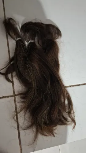 Cabelo virgem natural ondulado brasileiro 160g, 42 cm