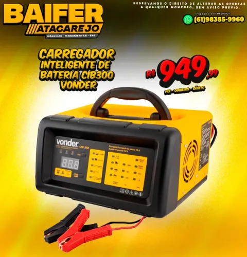 Carregador Inteligente de Bateria CIB300 Vonder