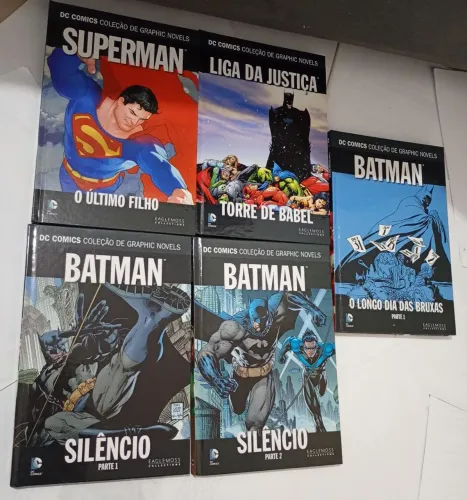 Coleção DC Comics Eaglemoss - 5 HQs Batman e Superman Capa Dura