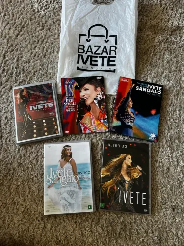 Coleção Ivete Sangalo - 5 DVDs Originais + Sacola Oficial do Bazar Ivete