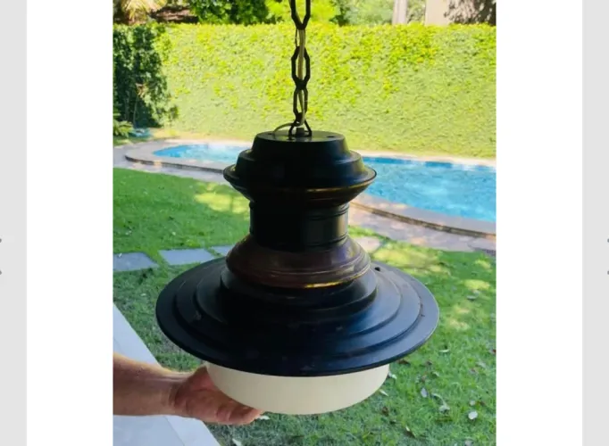 Luminária pendente anos 50/60 estilo Rio Antigo