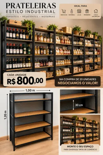 PRATELEIRAS PARA DIVERSOS SEGMENTOS INDUSTRIAL | R$ 800 CADA