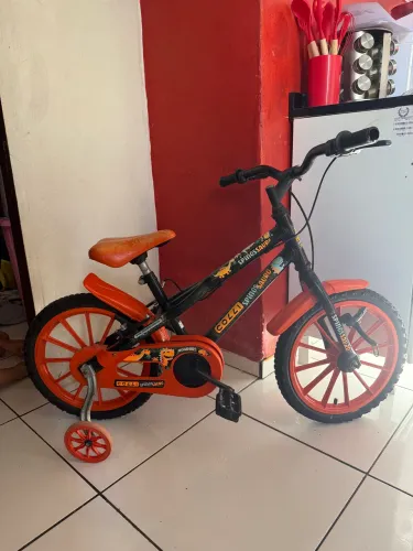 Bicicleta Infantil Aro 16 Colli Spinossauro - Preta com Rodinhas Freio V-Brake