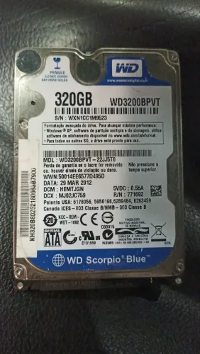 WD Scorpio Blue WD3200BPVT de 320 GB da Western Digital.
