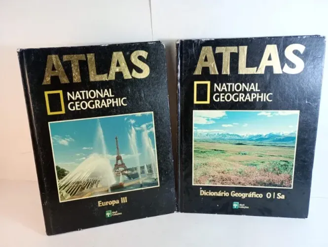 Lote 2 Livros Grandes Atlas National Geographic (Capa Dura 27cm x 36cm / Ed. Abril)