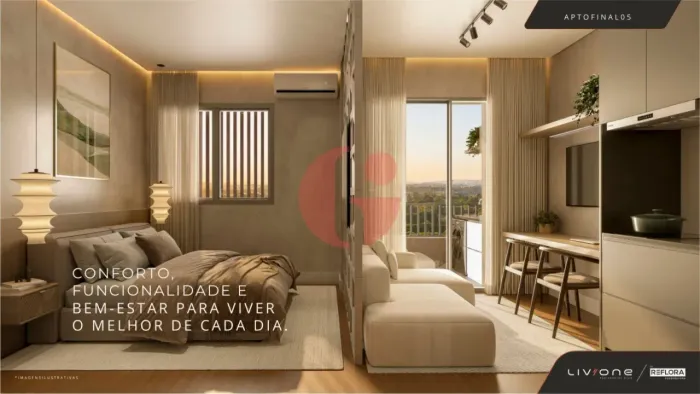 Apartamento tipo studio/ flat de 1 quarto à venda próximo ao Center Vale em São José dos C