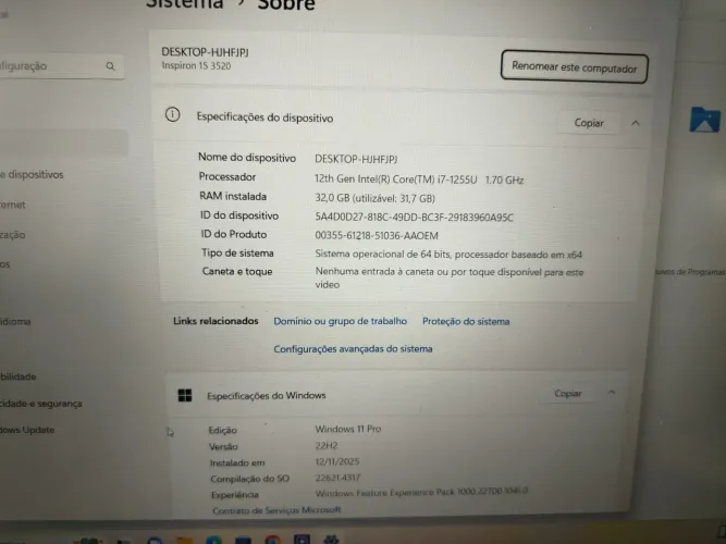 Notebook Dell i7 de 12 geração 