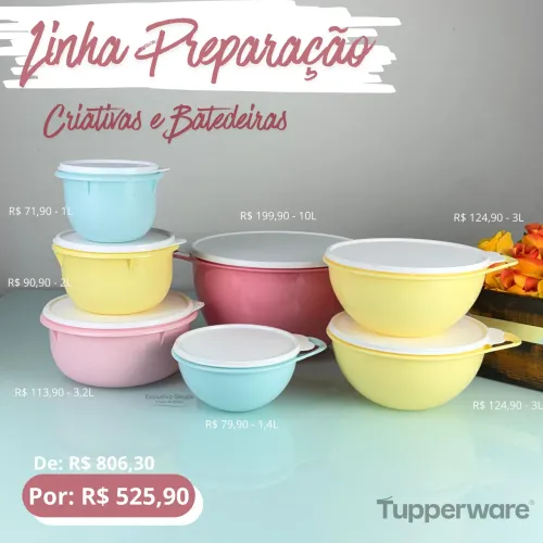 Conjunto tigelas batedeiras Tupperware 