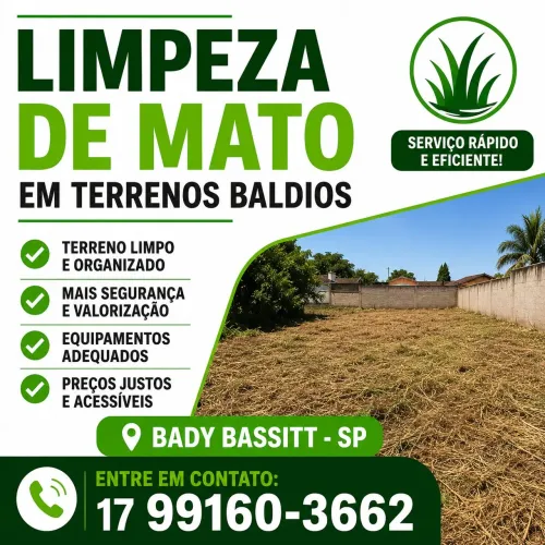 Limpeza de Mato em terrenos e residencias