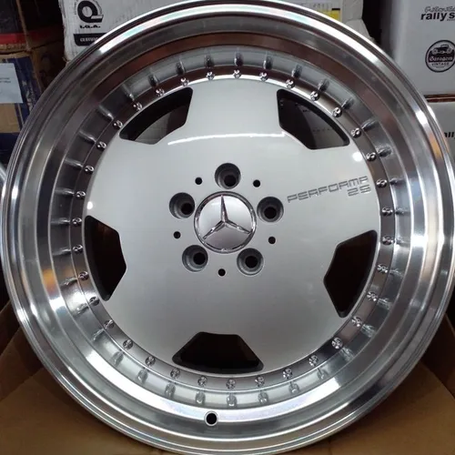 Roda Mercedes AMG Monobloco Prata Borda Poilida 5x112 - 17