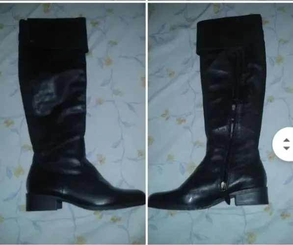 Bota cano longo em couro