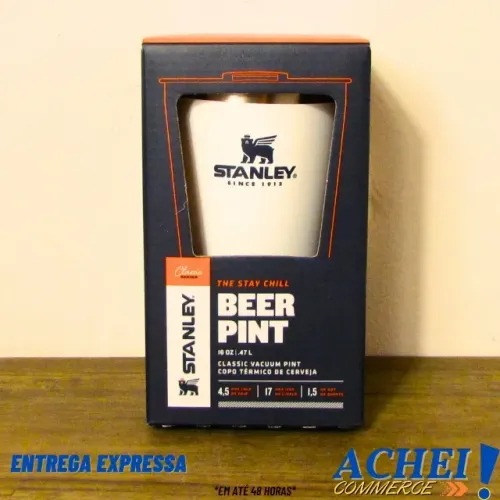 Copo Térmico Inox 473 ML Stanley Branco com tampa - Novo