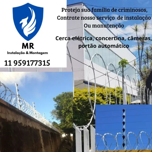 Cerca eletrica, concertina, tela laminada, câmeras, interfone,motor de portão
