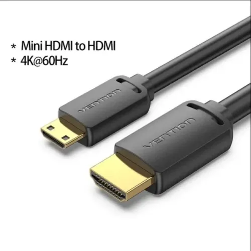 Cabo Mini HDMI para HDMI - 4k 60Hz e 1080p 120Hz - Original Vention - 3 Metros
