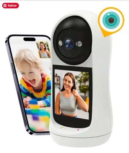 Câmera Baba Eletrônica e Monitor de Idoso  Wifi Ptz 1080p - Video Chamada Zoom