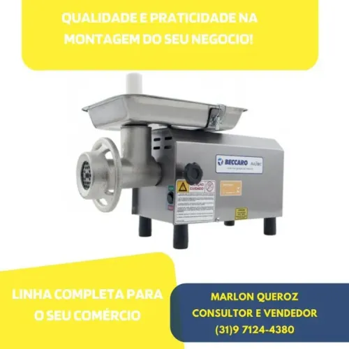 Moedor de carne Beccaro Boca 8 Bivolt Motor 1/2 CV