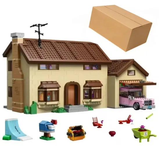 BLOCOS DE MONTAR CASA DOS SIMPSONS COM 2523 PEÇAS MODELO 71006.