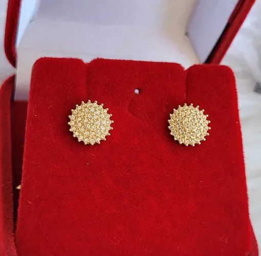 I M P E R D Í V E L ! Brinco Chuveiro Ouro 18k com Zircônias