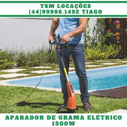 Locação - Cortador de grama elétrico (aparador) 1500W - Alugar/Aluguel (Maringá/Sarandi)