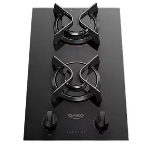 Cooktop Dako 2 Bocas, a Gás Mesa de Vidro Preto Bivolt