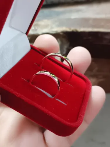 Alianças de Casamento Ouro 18k e Prata