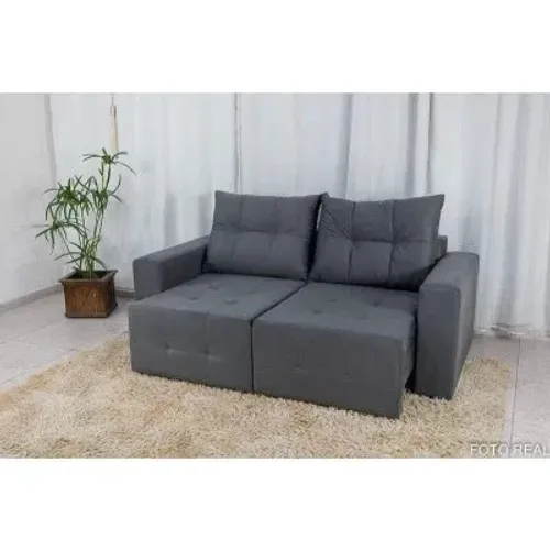 Sofá Cinza Modular Confortável para Sala retrátil 1,80m l33m