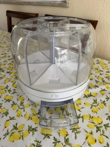 Dispenser Giratório 6 em 1 Hermético para Grãos, Cereais e Arroz - Vedação Antiumidade
