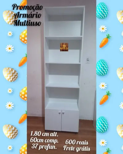 Armário Multiuso Branco - 1,80m - Frete Grátis