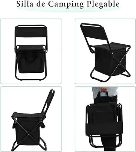 Cadeira de Camping Dobrável com Cooler